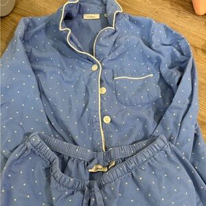 L.L. Bean Light Blue Polka Dot Cotton Pajama Set